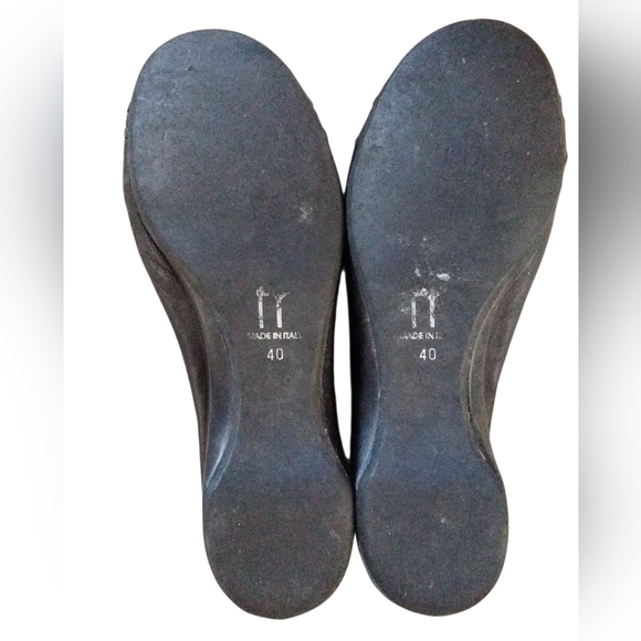 Thierry Rabotin Black Leather Criss-Cross Wedges Size 9.5 - Picture 7 of 9